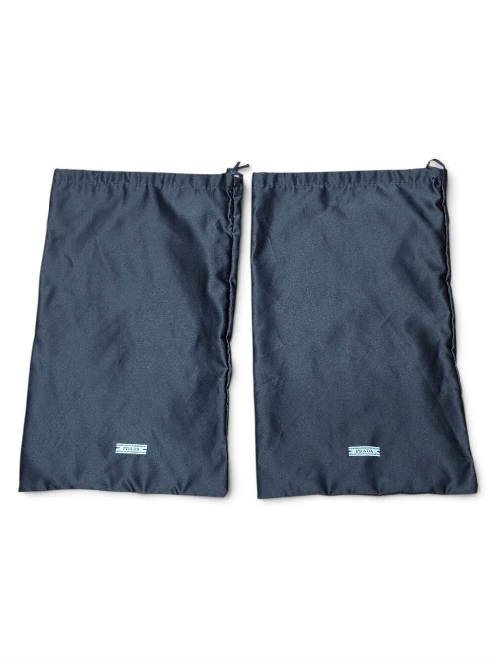 Prada Set of 2 Navy/Black Drawstring Shoe Dust Bags Storage Sleeves